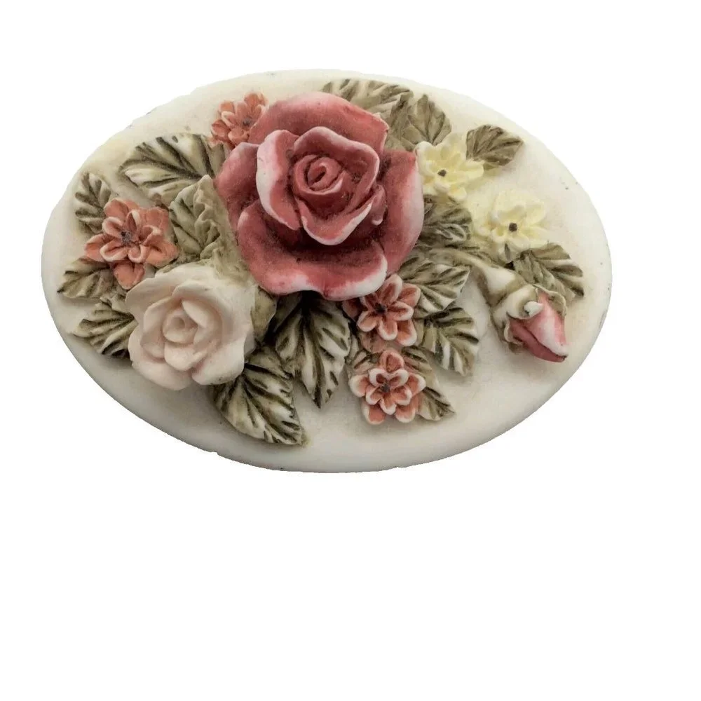 Vintage Floral Trinket Ring Box